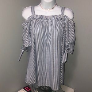 Striped Trendy Off the shoulder top